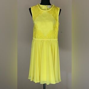 Like new Ted Baker London Just For You VEMBER Bright Yellow Mini Dress size 1.